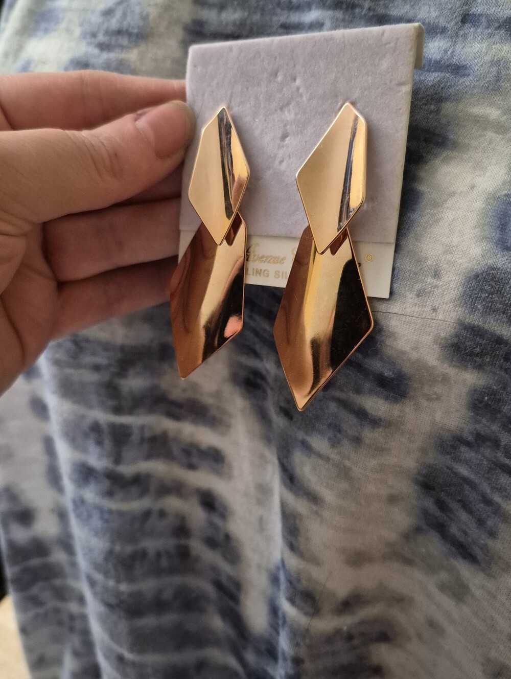 Fifth Avenue Collection Quadrilateral Sterling Silver Post Back Earrings
